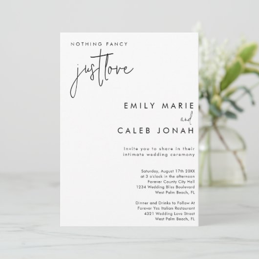 Invitation Script Just Love Chic Intimate Mariage (Debout devant)