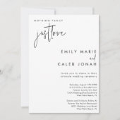 Invitation Script Juste Amour Chic Mariage Intime Mairie  (Devant)