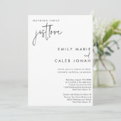 Invitation Script Juste Amour Chic Mariage Intime Mairie  (Debout devant)
