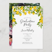 Invitation Script Lemons Blossom Photo Graduation (Devant / Derrière)