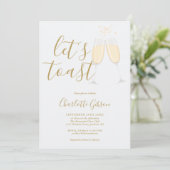 Invitation Script Let's Toast Mariage Doré (Debout devant)
