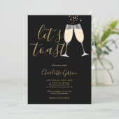 Invitation Script Levons Nos Verres Mariage Blanc Et Or (Debout devant)