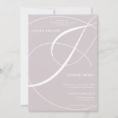 Invitation Script lilac gris mariage de calligraphie photo (Devant)