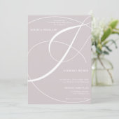 Invitation Script lilac gris mariage de calligraphie photo (Debout devant)