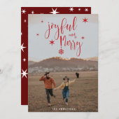 Invitation script lunatique joyeuse et joyeuse photo de noël (Devant / Derrière)