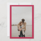 Invitation Script magenta rose photo calligraphie mariage (Dos)