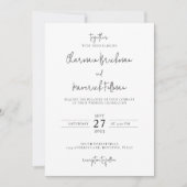 Invitation Script manuel moderne photo mariage code RSVP QR (Devant)