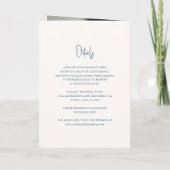 Invitation Script manuscrit bleu moderne Mariage élégant (Dos)