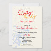 Invitation Script manuscrit Coquette Bow fête d'anniversaire (Devant)