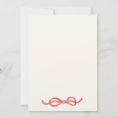 Invitation Script manuscrit Coquette Bow fête d'anniversaire (Dos)