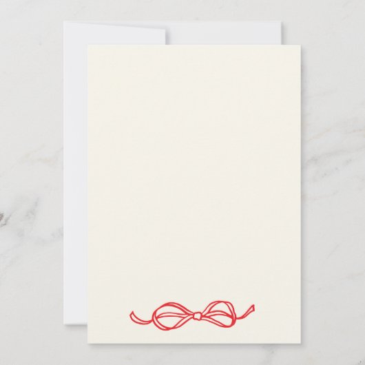 Invitation Script manuscrit Coquette Bow fête d'anniversaire (Dos)
