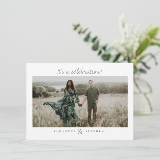 Invitation Script manuscrit de texte personnalisé Mariage de (Debout devant)