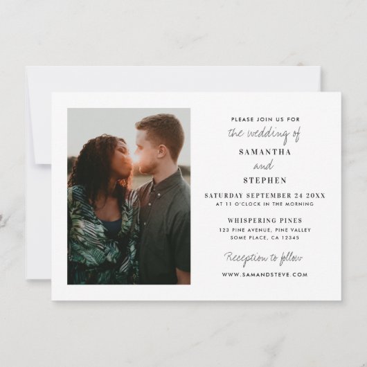 Invitation Script manuscrit de texte personnalisé Mariage de  (Dos)