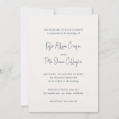 Invitation Script manuscrit Gris moderne Élégant Mariage (Devant)