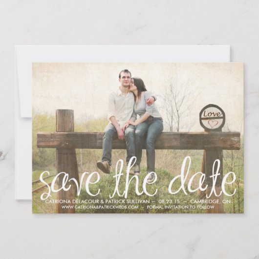 Invitation Script manuscrit mignon Enregistrer l'annonce de d (Devant)