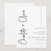 Invitation Script manuscrit minimaliste moderne (Devant / Derrière)