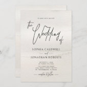 Invitation Script manuscrit moderne Tons de la Terre Mariage (Devant / Derrière)