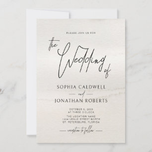 Invitation Script manuscrit moderne Tons de la Terre Mariage