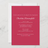 Invitation Script manuscrit Red Photo Graduation Party (Dos)