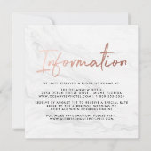 Invitation Script Marbre blanc moderne | Informations sur le  (Devant)