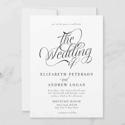 Invitation Script Mariage classique (Devant)