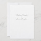 Invitation Script Mariage classique en lin blanc (Dos)