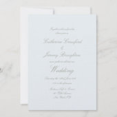 Invitation Script Mariage classique en poudre de lin bleu (Devant)