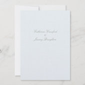 Invitation Script Mariage classique en poudre de lin bleu (Dos)