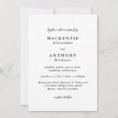 Invitation Script Mariage manuscrit noir tout en un (Devant)