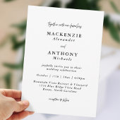 Invitation Script Mariage manuscrit noir tout en un
