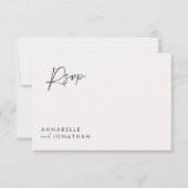 Invitation script mariage moderne noir blanc script élégant (Devant)