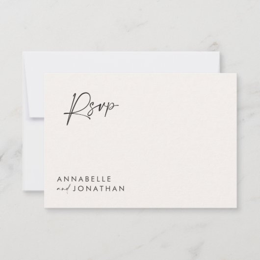 Invitation script mariage moderne noir blanc script élégant (Devant)