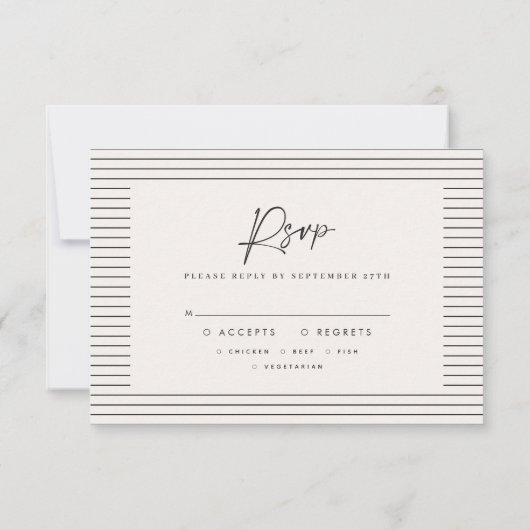 Invitation script mariage moderne noir blanc script élégant (Dos)