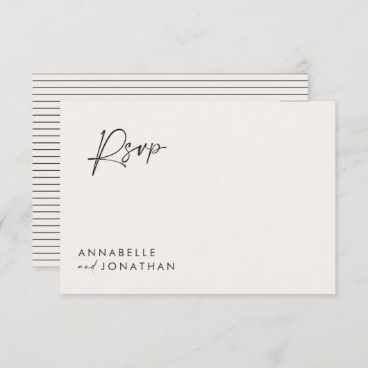 Invitation script mariage moderne noir blanc script élégant (Devant / Derrière)