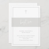 Invitation Script minimal Baptême religieux (Devant / Derrière)
