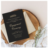 Invitation Script minimal Black Gold Musulman Parti d'engagem