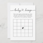 Invitation Script minimal élégant Bingo Baby shower de Bingo (Devant)