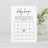 Invitation Script minimal élégant Bingo Baby shower de Bingo (Debout devant)
