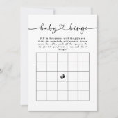 Invitation Script minimal élégant Bingo Baby shower de Bingo (Devant)