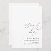 Invitation Script Minimal Enregistrer La Date (Devant / Derrière)