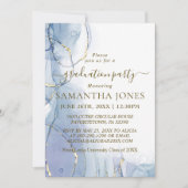 Invitation Script minimal Golden Blue Graduation (Devant)