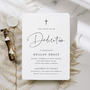 Invitation Script minimal manuscrit moderne Dédication pour b
