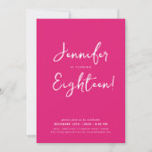 Invitation Script minimal moderne 18e fête d'anniversaire Hot (Devant)
