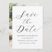 Invitation Script Minimal Moderne Ajouter Photo Enregistrer L (Devant / Derrière)