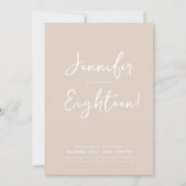 Invitation Script minimal moderne Champagne 18e anniversaire (Devant)