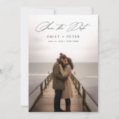 Invitation Script Minimal Moderne Mariage Photo Enregistrer L (Devant)