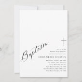 Invitation Script minimal Nettoyer Baptême noir et blanc (Devant)