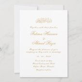 Invitation Script minimal or blanc musulman Mariage musulman  (Devant)