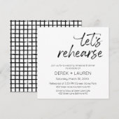 Invitation Script minimal Répétons la répétition du Mariage d (Devant / Derrière)