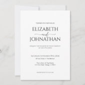 Invitation Script minimal simple Mariage noir et blanc (Devant)